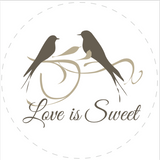 Love Birds "Love is Sweet" Lid Sticker (#13)