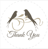 Love Birds "Thank You" Lid Sticker (#14)