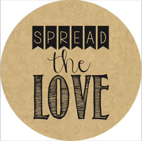 "Spread the Love" Banner Lid Sticker (#2)