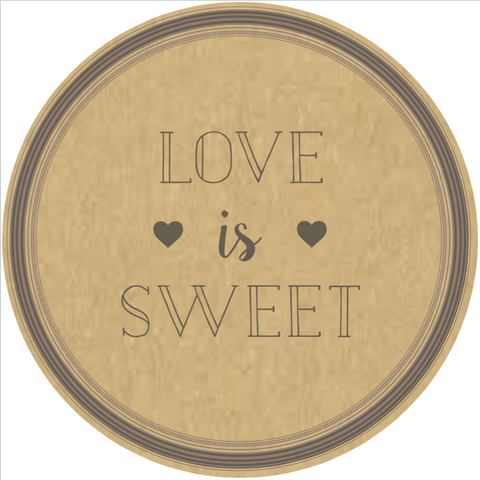 Simple "Love is Sweet" Lid Sticker (#17)